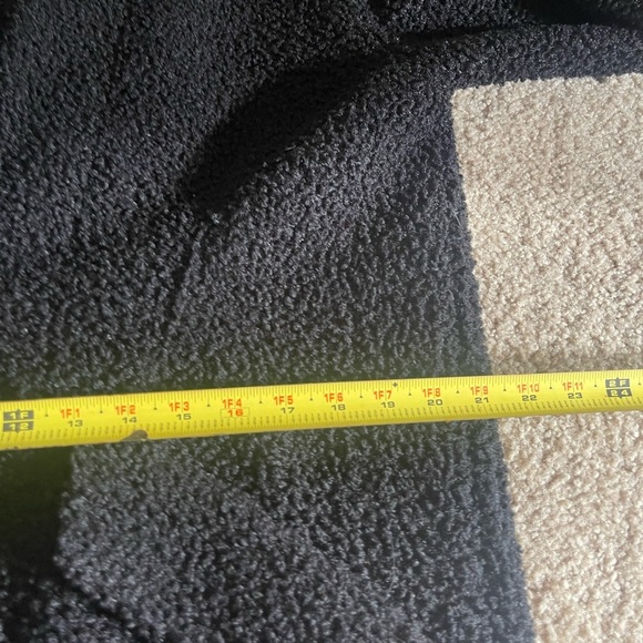 Maje black long Pointed Collar snap button teddy jacket Sherpa Coat size medium - Picture 11 of 12